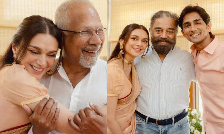 Aditi Rao-Siddharth share new wedding pics featuring Kamal Haasan, Mani Ratnam | Siddharth celebrated Diwali with Kamal and Mani Ratnam