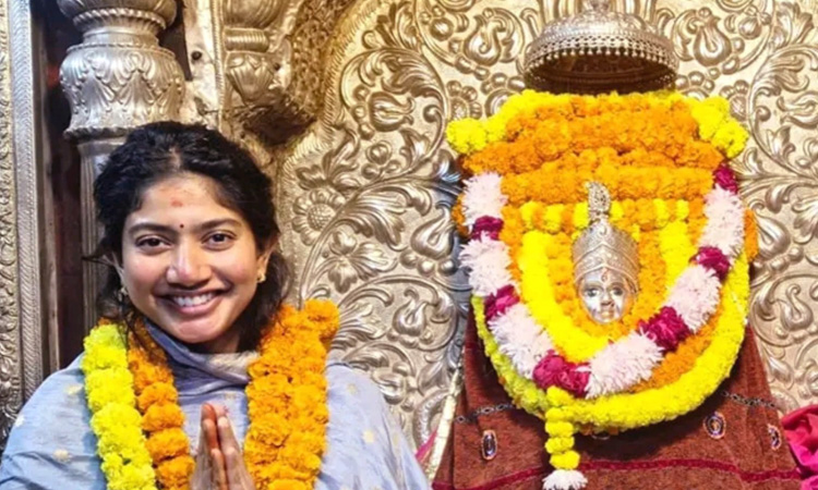 Saipallavi had darshan of Sami at the 'Annapurna Devi' temple amid the shooting of 'Ramayana'.