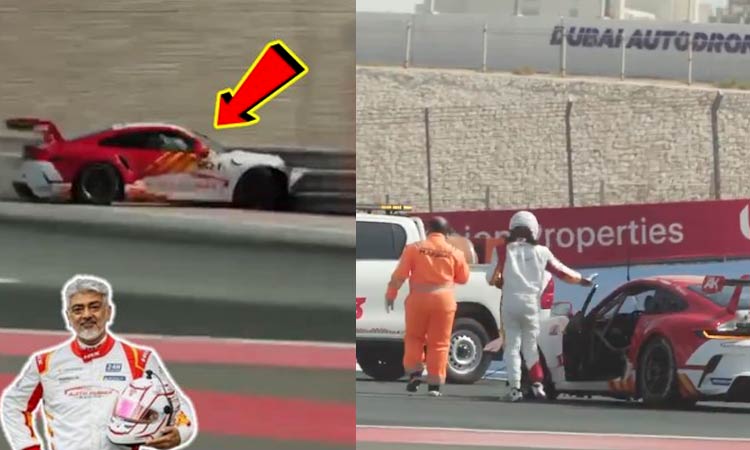 Accident during car race practice; Actor Ajith escaped unhurt