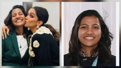 Deepika padukone kisses Sneh rana on the cheek in the instagram post [Source : Social Media]