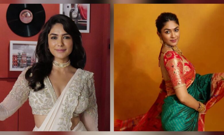 Mrunal Thakur in dazzling saris [Source :Social Media]