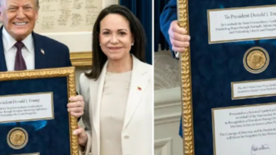 Venezuela Opposition Leader On Friday Presented Her Nobel Peace Prize To President Trump.